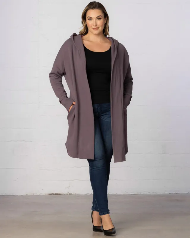 Open Front Longline Hooded Cardigan - Final Sale! sold by Kiyonna