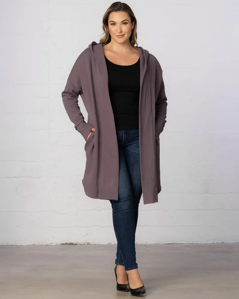 Open Front Longline Hooded Cardigan - Final Sale! sold by Kiyonna