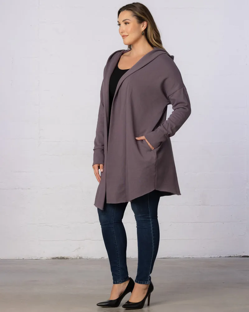 Open Front Longline Hooded Cardigan - Final Sale! sold by Kiyonna product image thumbnail 4