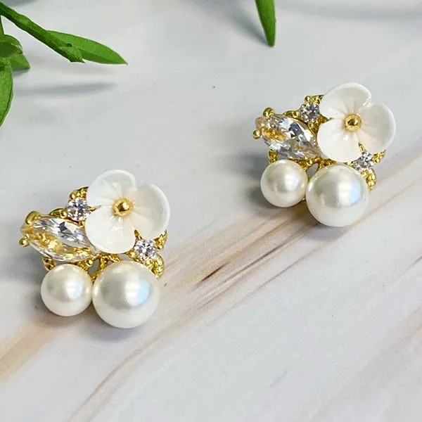 Mini Flower Jeweled Stud Earrings sold by Kiyonna product image thumbnail 4