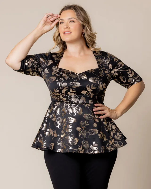 Cherished Sweetheart Peplum Top - Sale! sold by Kiyonna