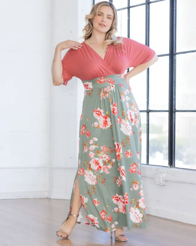 Havana Colorblocked Maxi Dress - Sale! made by Kiyonna