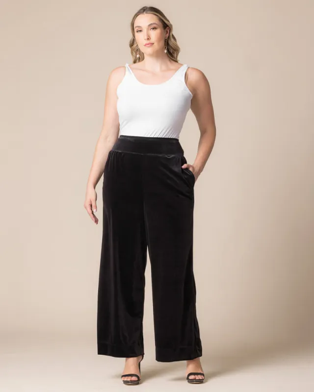 Velvet Luxe Wide Leg Pants sold by Kiyonna