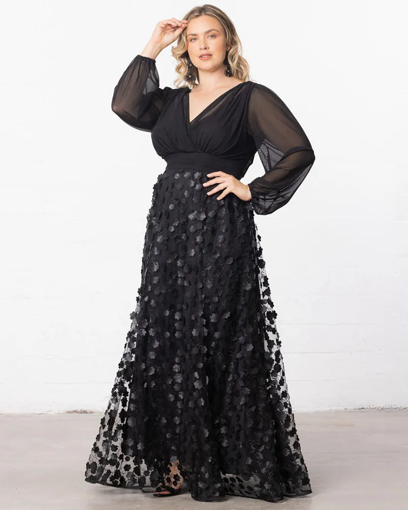 Blossoming Beauty Mesh Evening Gown sold by Kiyonna product image thumbnail 3