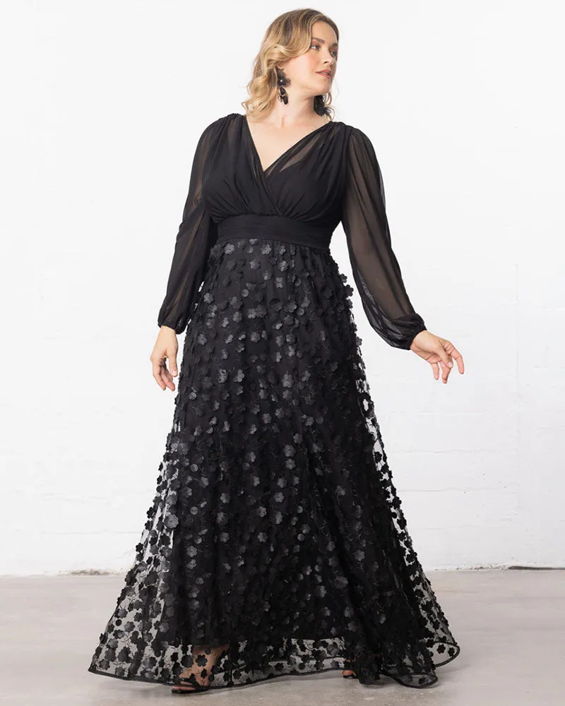 Blossoming Beauty Mesh Evening Gown sold by Kiyonna product image thumbnail 4