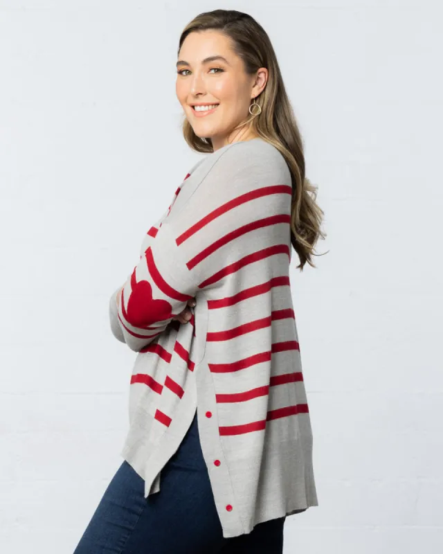 Wear Your Heart on Your Sleeve Sweater sold by Kiyonna