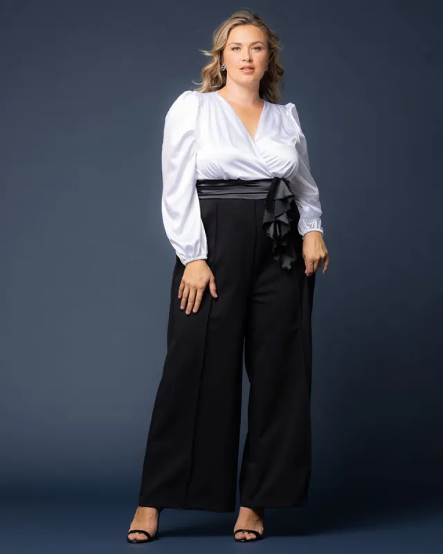 Refined Satin Jumpsuit - Sale! sold by Kiyonna