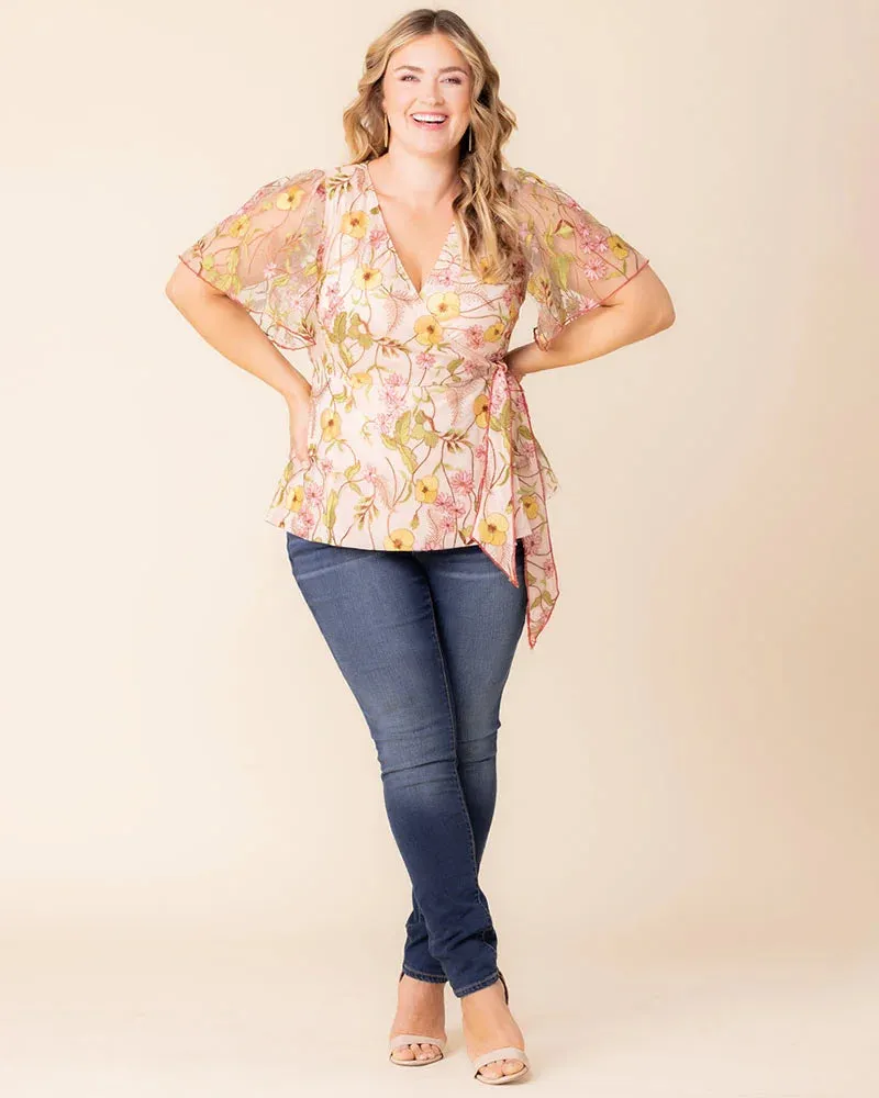 Rosalie Embroidered Wrap Top sold by Kiyonna product image thumbnail 5