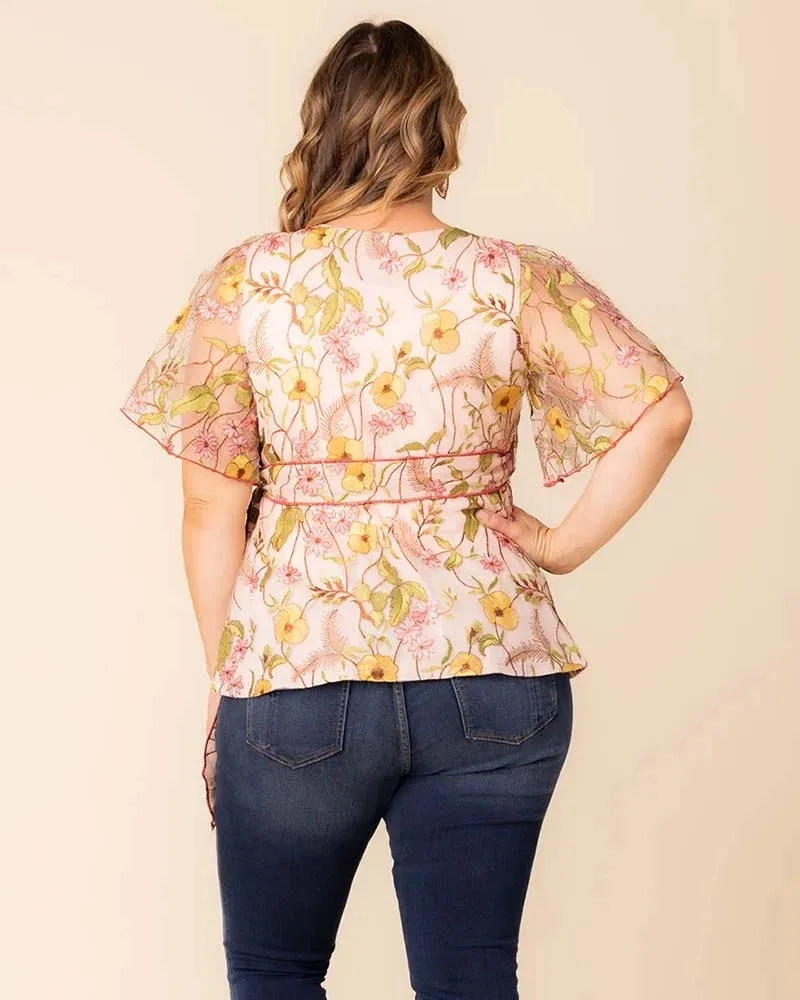 Rosalie Embroidered Wrap Top sold by Kiyonna product image thumbnail 3