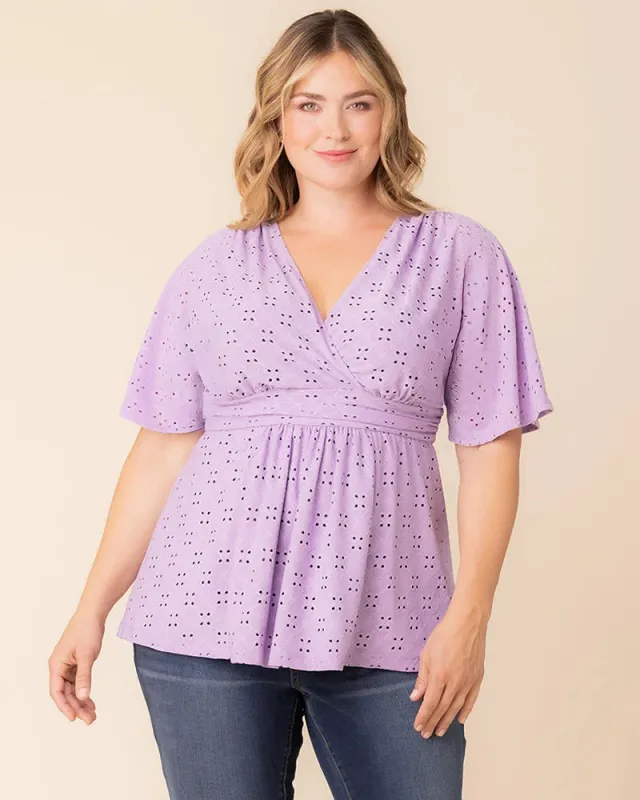 Sunny Day Eyelet Top sold by Kiyonna