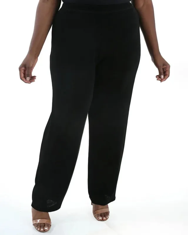 Classic Petite Pull-On Straight Leg Pants by Vikki Vi made by Kiyonna