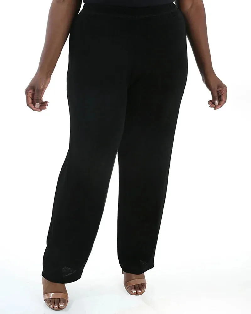 Classic Petite Pull-On Straight Leg Pants by Vikki Vi sold by Kiyonna