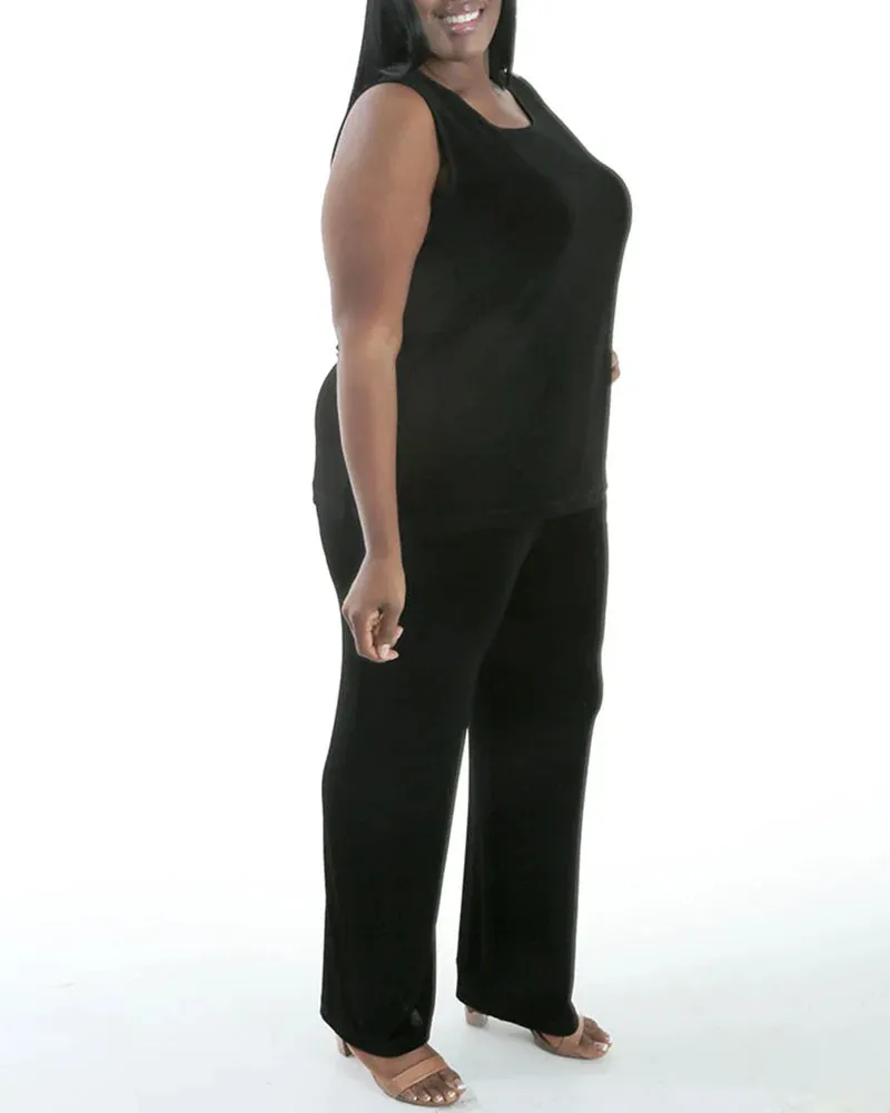 Classic Petite Pull-On Straight Leg Pants by Vikki Vi sold by Kiyonna product image thumbnail 4