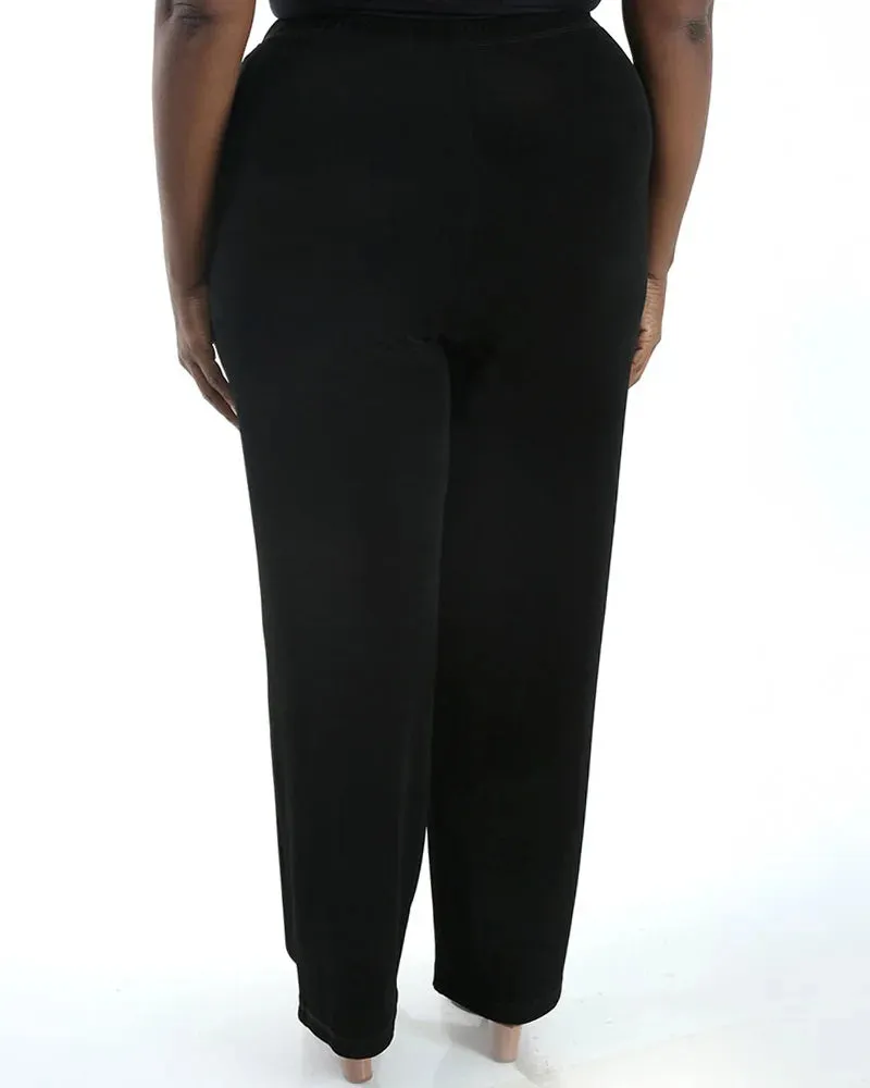 Classic Petite Pull-On Straight Leg Pants by Vikki Vi sold by Kiyonna product image thumbnail 3