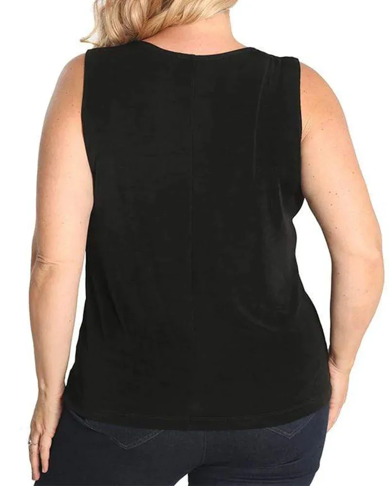 Classic Silky Sleeveless Tank Top by Vikki Vi sold by Kiyonna product image thumbnail 2