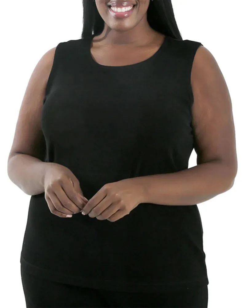 Classic Silky Sleeveless Tank Top by Vikki Vi sold by Kiyonna product image thumbnail 3