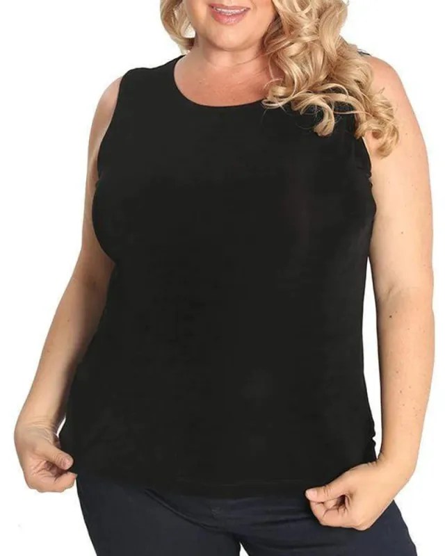 Classic Silky Sleeveless Tank Top by Vikki Vi sold by Kiyonna