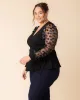Scattered Petals Long Sleeve Wrap Top sold by Kiyonna