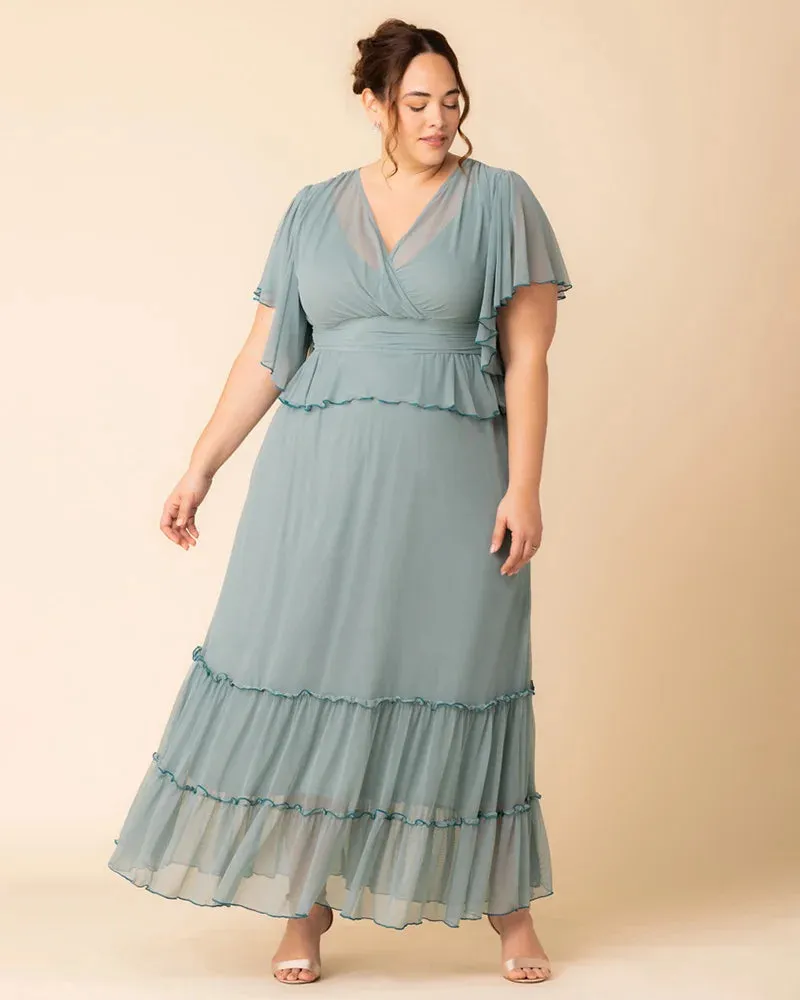 Graceful Tiered Mesh Gown sold by Kiyonna product image thumbnail 5