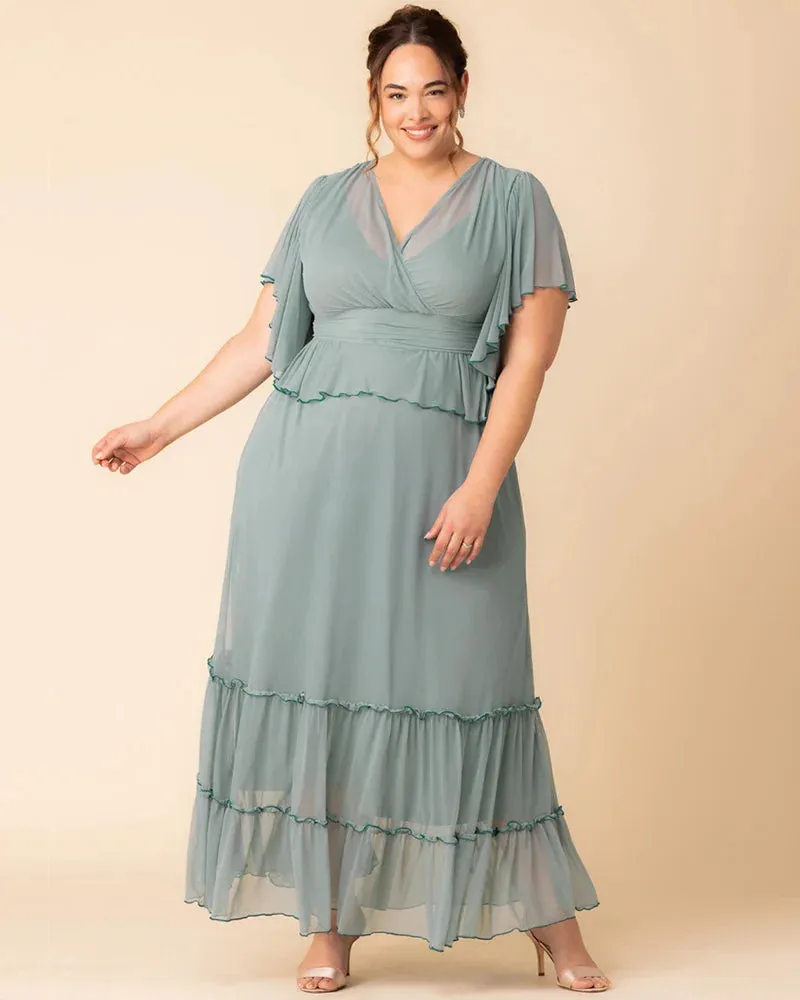 Graceful Tiered Mesh Gown sold by Kiyonna product image thumbnail 2