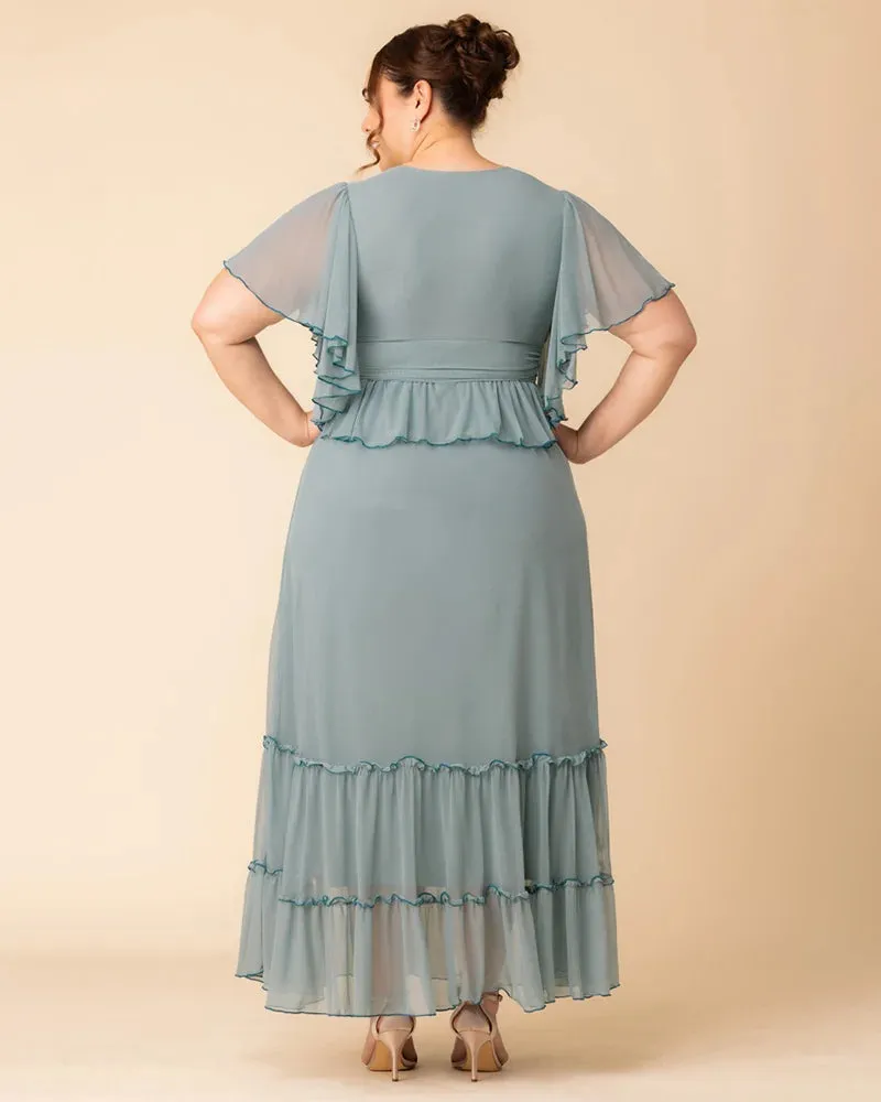 Graceful Tiered Mesh Gown sold by Kiyonna product image thumbnail 4