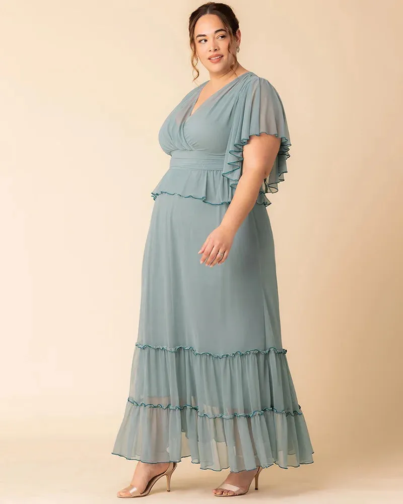 Graceful Tiered Mesh Gown sold by Kiyonna product image thumbnail 3
