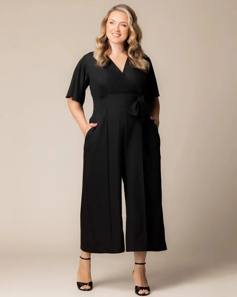 Evelyn Cropped Wide Leg Jumpsuit sold by Kiyonna
