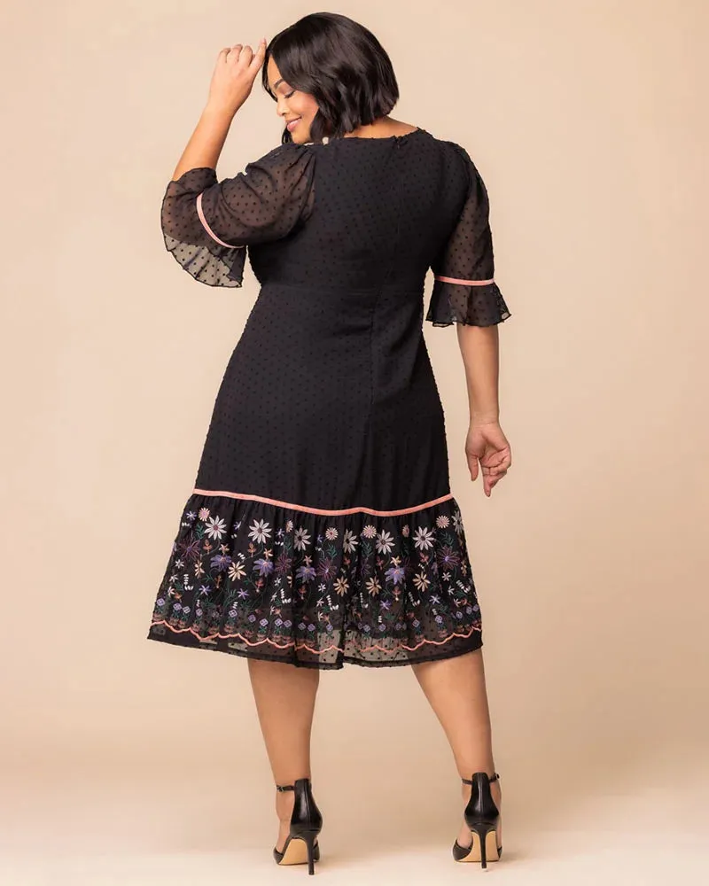 Mesmerizing Embroidered Cocktail Midi Dress sold by Kiyonna product image thumbnail 4