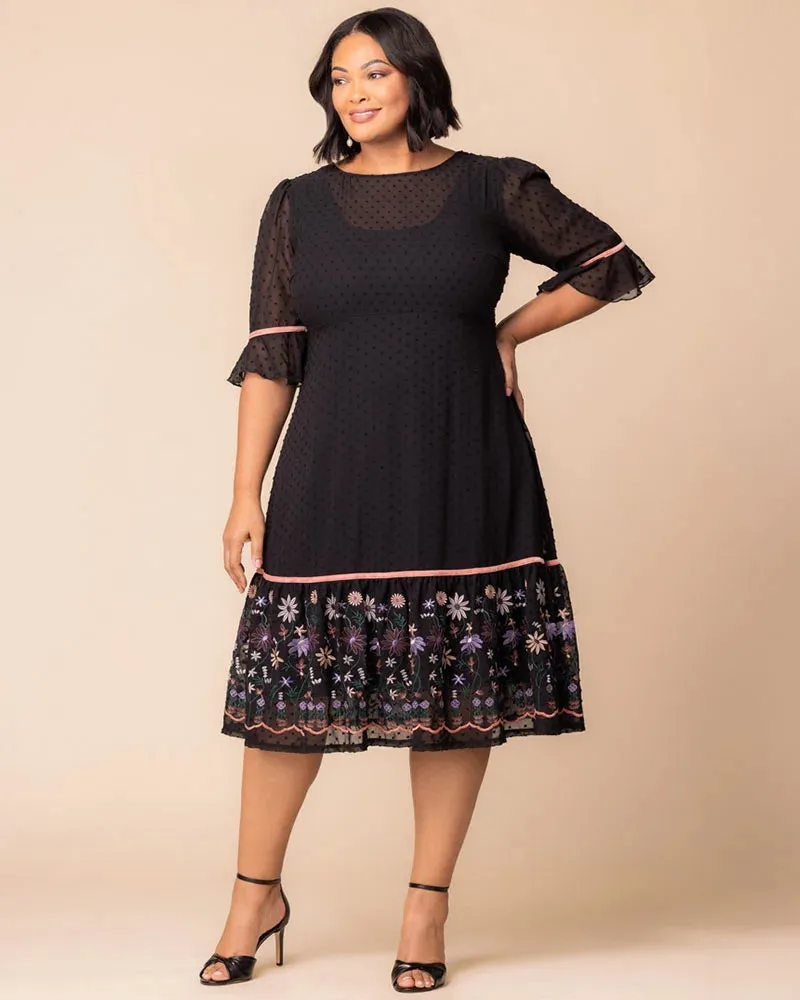 Mesmerizing Embroidered Cocktail Midi Dress sold by Kiyonna product image thumbnail 3