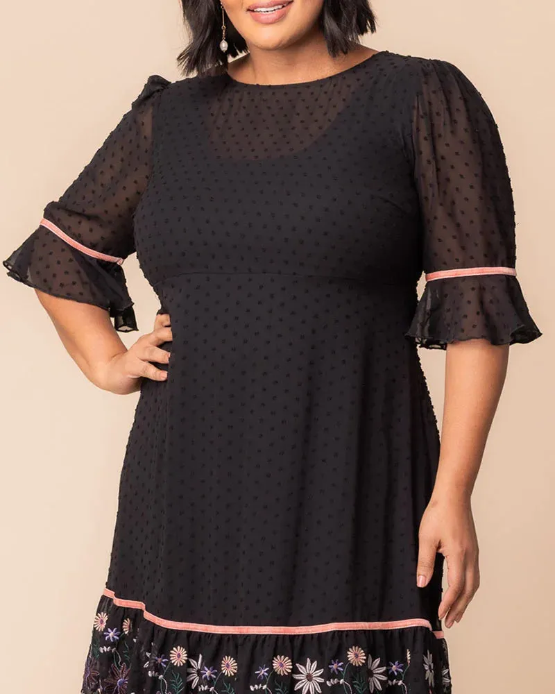 Mesmerizing Embroidered Cocktail Midi Dress sold by Kiyonna product image thumbnail 5