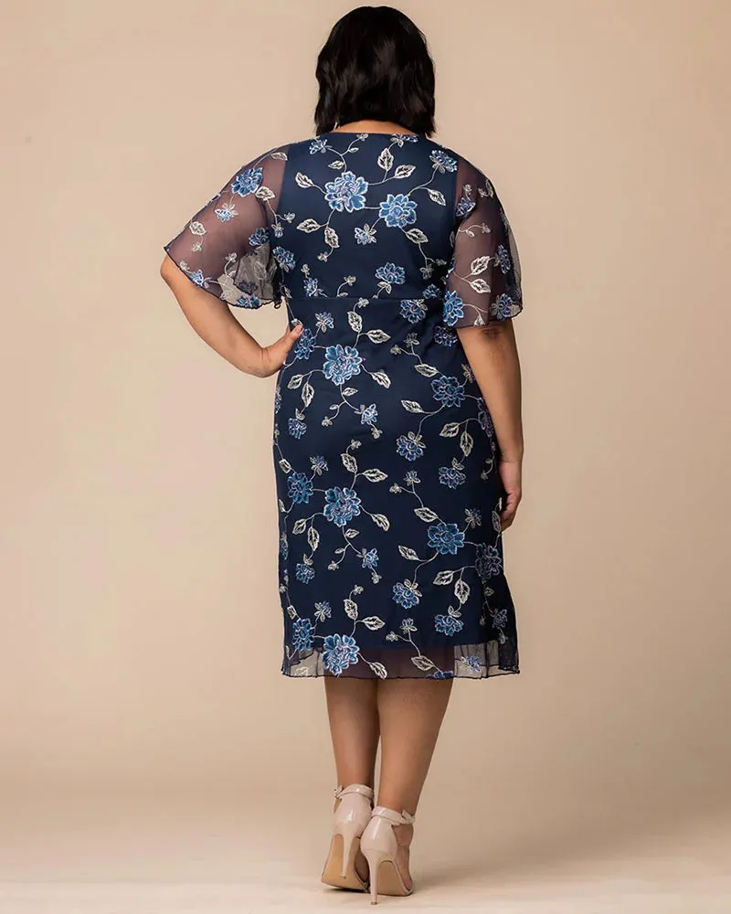Sonnet Embroidered Midi Cocktail Dress sold by Kiyonna product image thumbnail 4