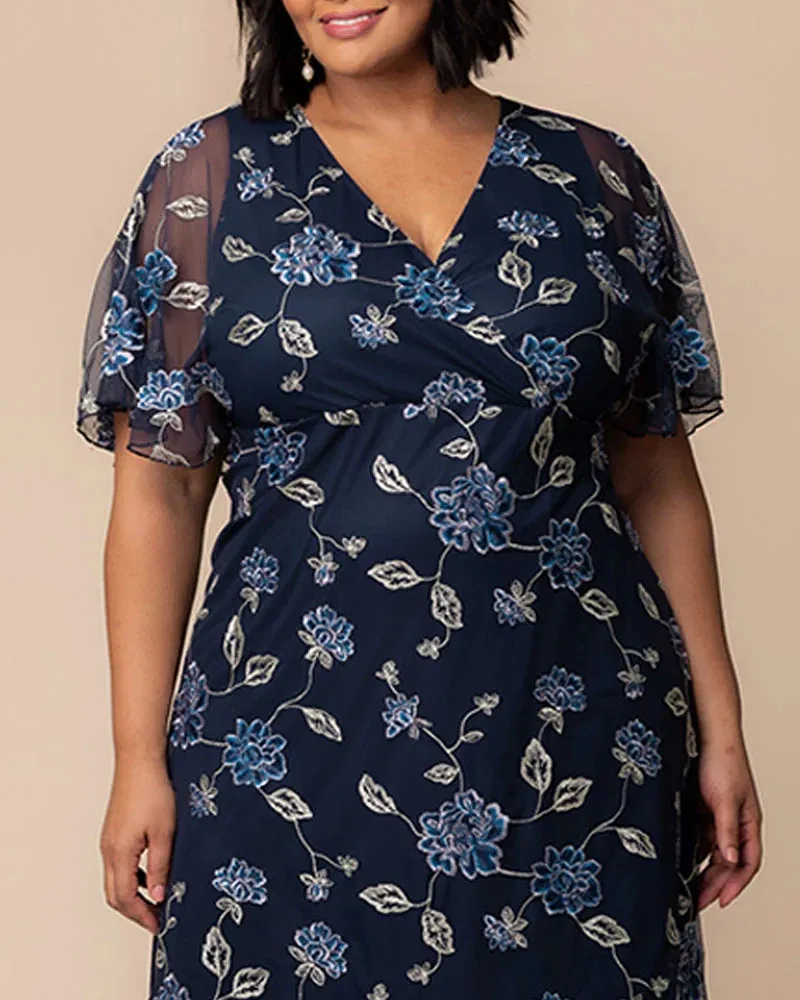 Sonnet Embroidered Midi Cocktail Dress sold by Kiyonna product image thumbnail 5
