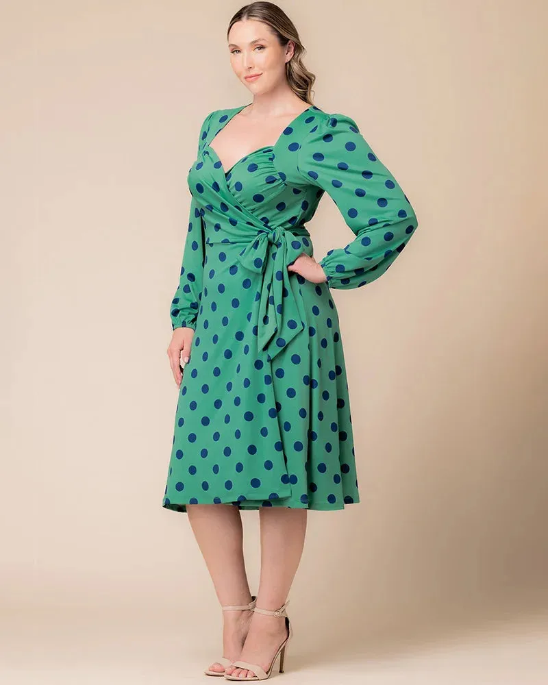 Socialite Sweetheart Polka Dot Wrap Dress - Sale! sold by Kiyonna product image thumbnail 3