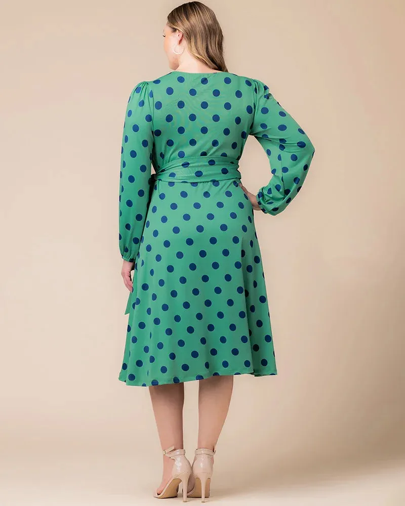 Socialite Sweetheart Polka Dot Wrap Dress - Sale! sold by Kiyonna product image thumbnail 4