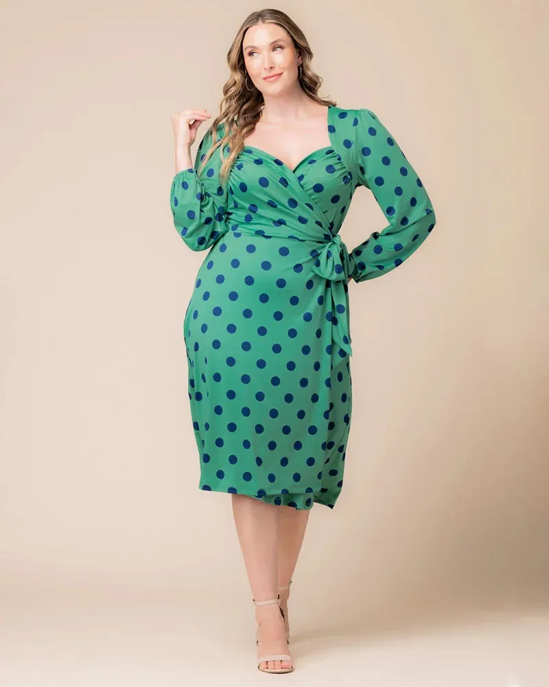 Socialite Sweetheart Polka Dot Wrap Dress - Sale! sold by Kiyonna