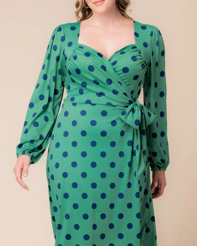 Socialite Sweetheart Polka Dot Wrap Dress - Sale! sold by Kiyonna product image thumbnail 5