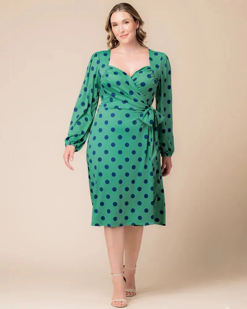 Socialite Sweetheart Polka Dot Wrap Dress - Sale! sold by Kiyonna product image thumbnail 2