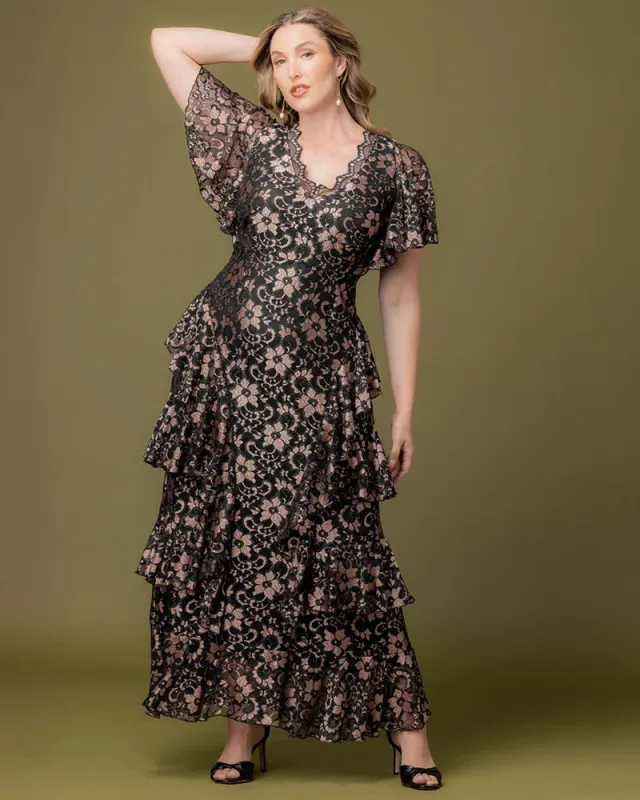 Mon Ange Tiered Lace Evening Gown - Sale! made by Kiyonna