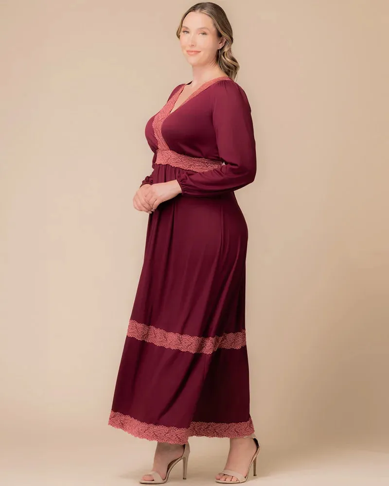 Lara Lace Trim Long Dress - Sale! sold by Kiyonna product image thumbnail 3
