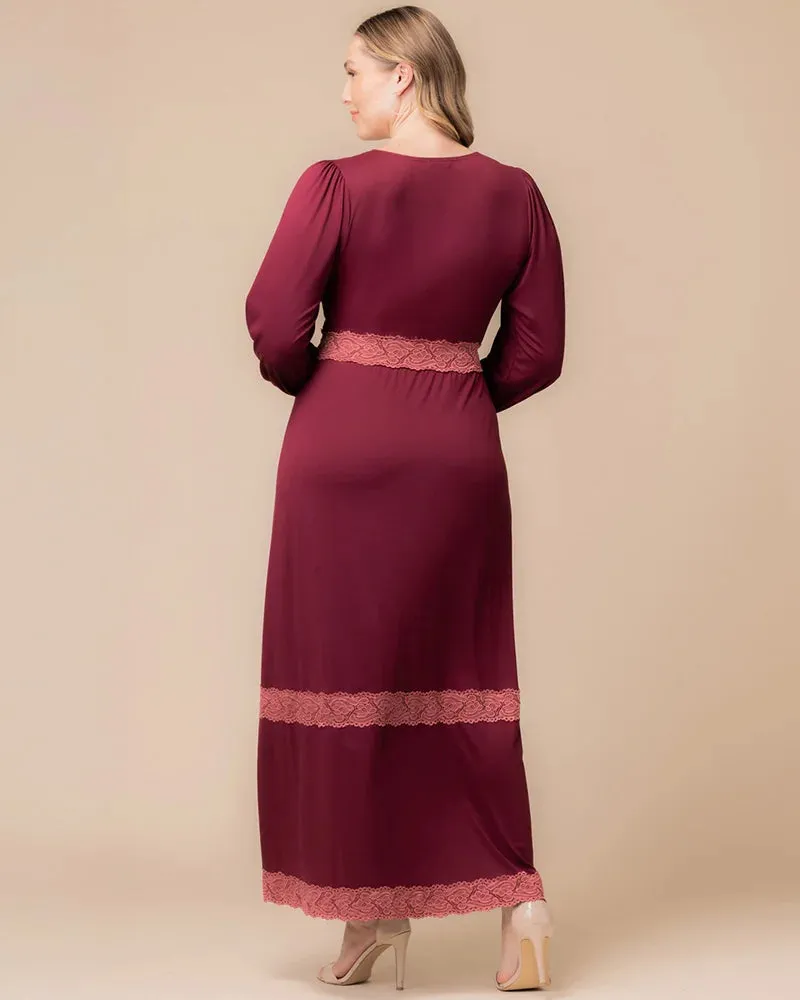 Lara Lace Trim Long Dress - Sale! sold by Kiyonna product image thumbnail 4