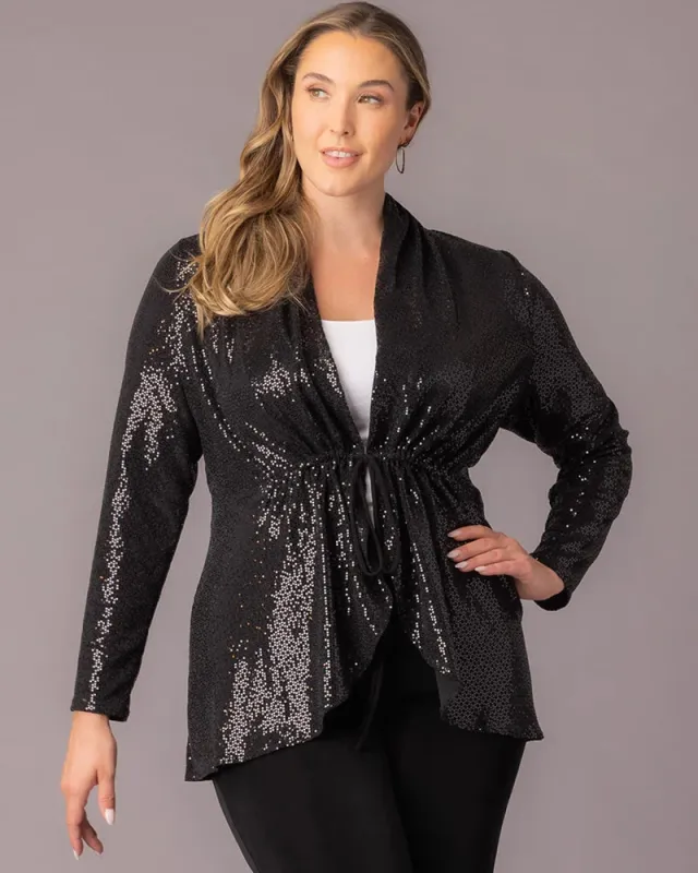 Glitz and Glam Sequin Cardigan made by Kiyonna