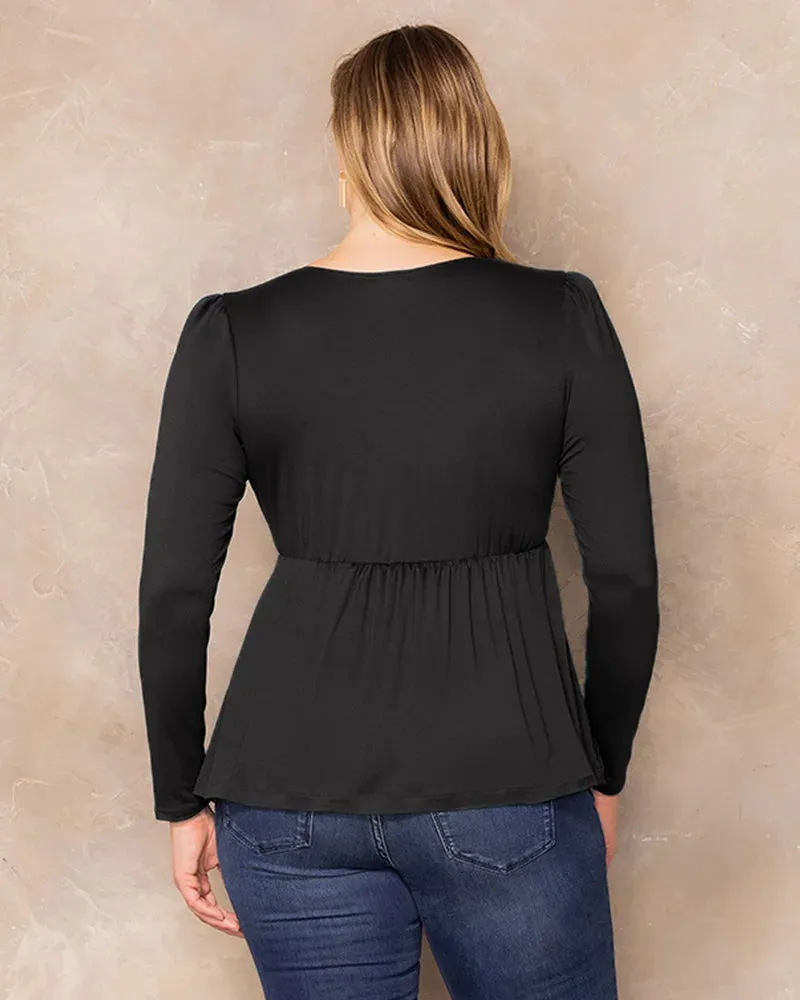 Rylan Long Sleeve Ruched Top sold by Kiyonna product image thumbnail 4