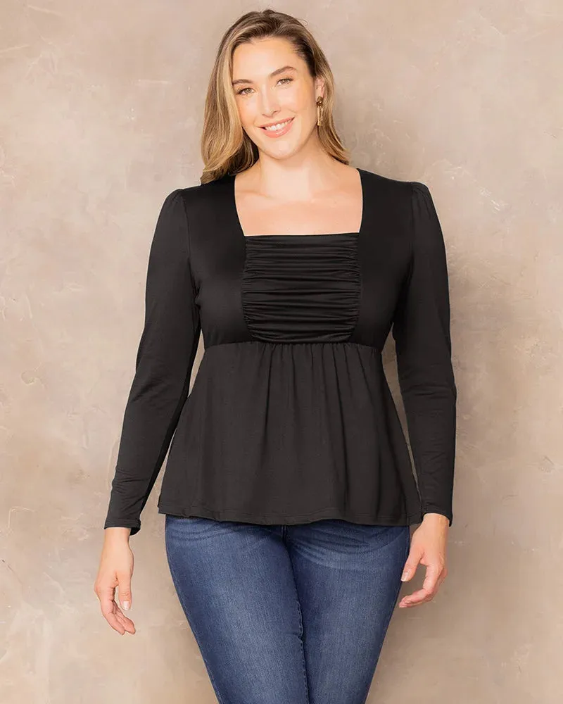Rylan Long Sleeve Ruched Top sold by Kiyonna product image thumbnail 2