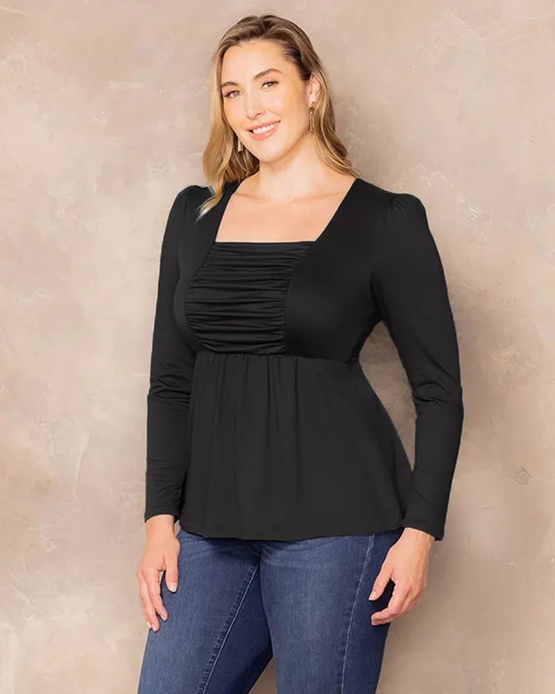 Rylan Long Sleeve Ruched Top sold by Kiyonna product image thumbnail 3