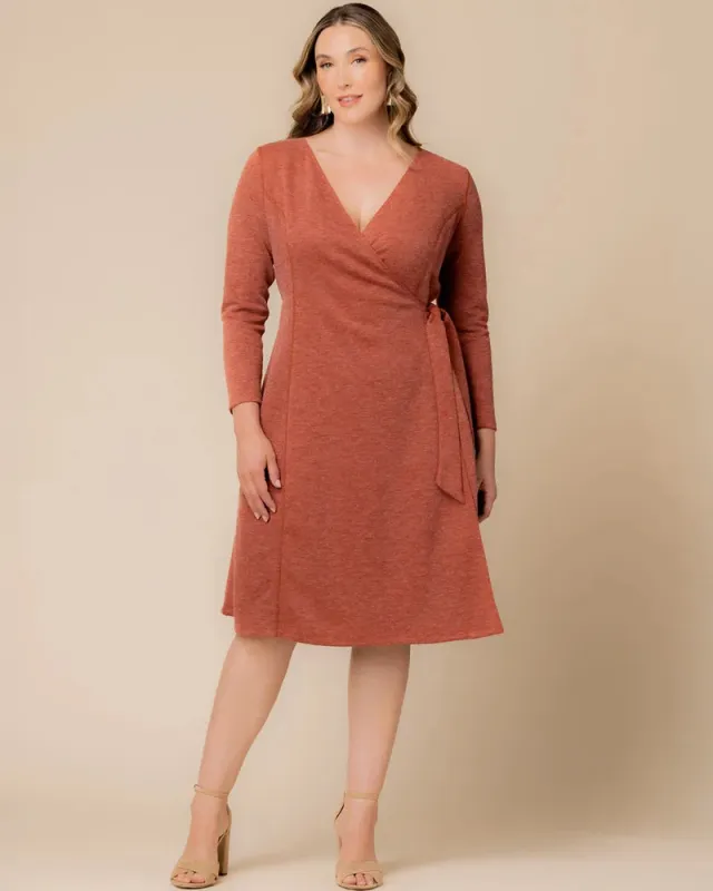 London Sweater Knit Wrap Dress - Sale! made by Kiyonna