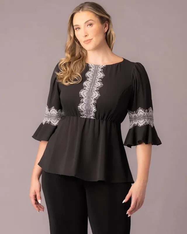 Chateau Lace Trim Top made by Kiyonna