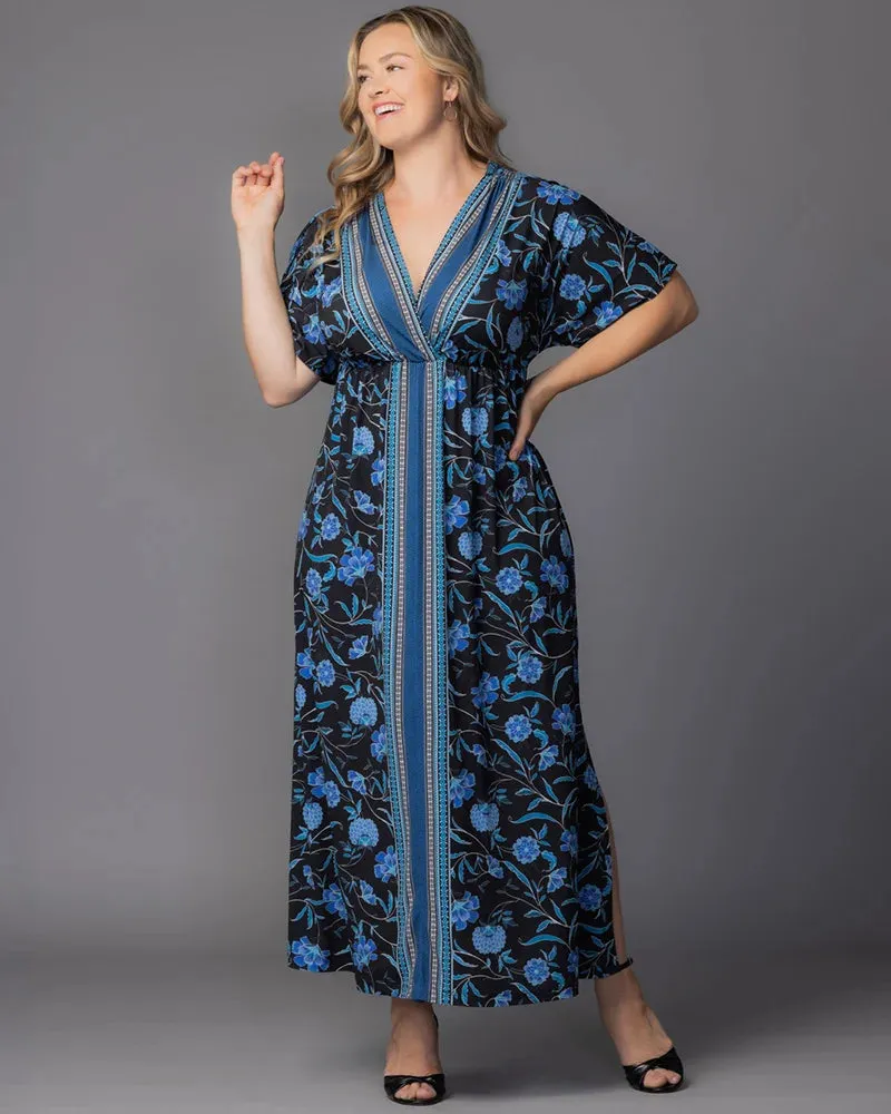 Wanderlust Border Print Maxi Dress sold by Kiyonna