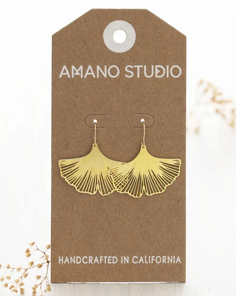 Ginkgo Leaf Earrings sold by Kiyonna product image thumbnail 2