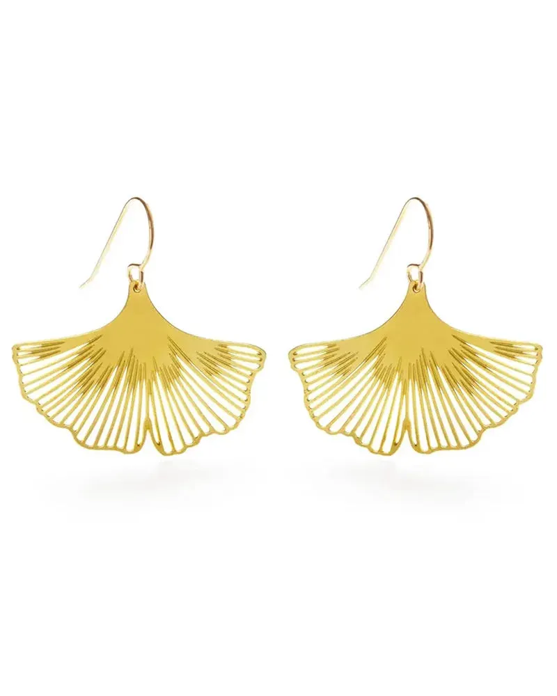 Ginkgo Leaf Earrings sold by Kiyonna product image thumbnail 3