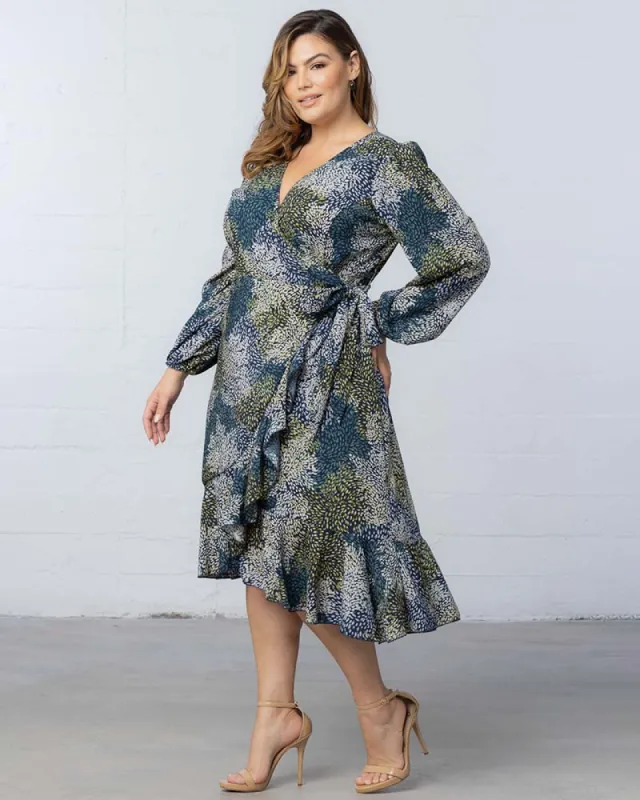Julia Long Sleeve Wrap Dress sold by Kiyonna